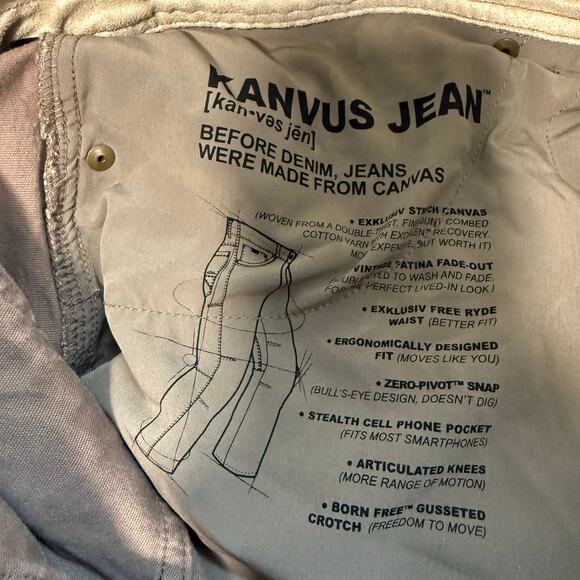 Kuhl Men's Kanvus Jean Chino Pant Tan Khaki Brown Stretch Straight Leg 36 x 34 - Picture 6 of 11